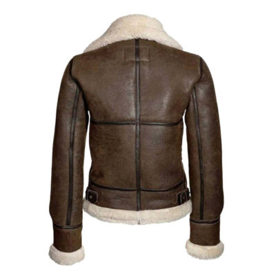 Women's B3 Bomber Leather Jacket, Brown Leather Jacket, Sheepskin Leather, Women Stylish Fur Jacket, Luxury Gift For Her-Handmade Jacket - Image 2