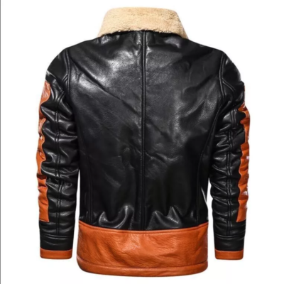 Men's Aviator Flight Jacket Real Lambskin Leather Vintage Bomber Jacket-Handmade Custom Shearling Fur Jacket For Men-Gift For Him-WWII Coat - Image 2