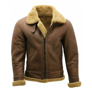 Men RAF Aviator B3 Bomber Brown Leather Jacket-Shearling Fur Leather Flying Pilot Jacket For Men’s-Men’s Winter Jacket-Handmade Leather Coat