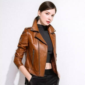 Women’s Brown Luxurious Bomber Real Leather Jacket-Women Vintage Moto Leather Jacket-Handmade Custom Leather Jacket-Gift For Her-Women Coat